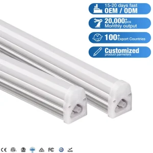 Super Bright CE ETL T5 LED Tube 4FT 1.2m 18W Aluminum Linkable Tubes Light for Shop Warehouse Supermarket