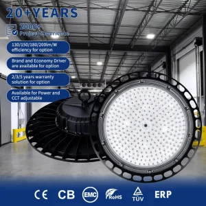 Super Bright Energy Saving Explosion Proof 100W-300W UFO Aluminum High Bay Light for Industrial Warehouse