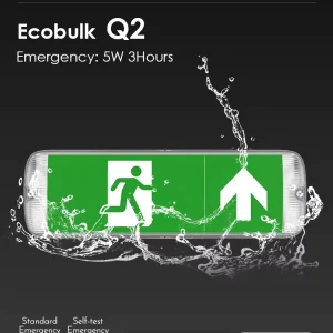 Super Bright Fire Resistant Emergency Housing LED Emergency Bulkhead Fire Safety Self Contained 3 Hour Backup LiFePO4 Battery