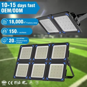 Superbright Commercial Angle Adjustable 240W 480W 720W 960W 1200W IP66 Waterproof Bridgelux Outdoor Garden LED Flood Lights