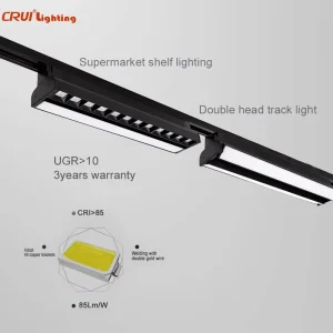 Supermarket LED Linear Track Light Adjustable 60W 80W 100W Modern Design Style Aluminum for Retail Store Mall Supermarket Use