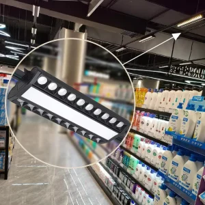 Supermarket LED Track Lights Aluminum Body Three-Sided Luminous High-Efficiency Energy-Saving Rail Mount High