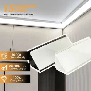 Surface Mounted Ceiling Long Strip Lamp 90 Degrees Linear LED Aluminum Profile Strip Lights Top Corner Mount LED Linear Light