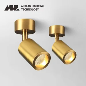 Surface Mounted Gallery Museum Restaurant Kitchen Copper Brass Adjustable LED Spotlight Ceiling Downlight