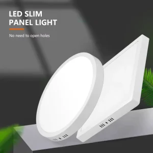Surface Mounted Indoor Ceiling 6W 12W 18W 24W SMD Square Round Commercial Slim LED Panel Light