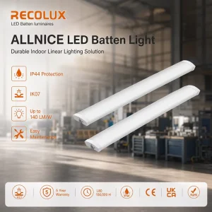 Surface Mounted LED Batten Light Low Glare Linear Ceiling Fixture for Office Corridor