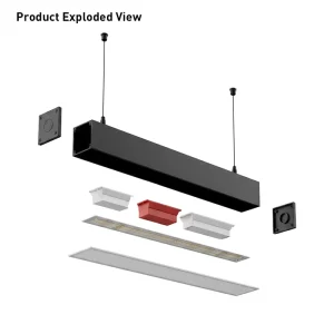 Surface Mounted Linear Light 130lm W CCT Power Selectable ETL DLC 5.1 Surface Mount for Hospital Lighting