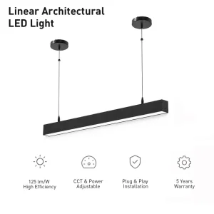 Surface Mounted Linear Light 130lm W CCT Power Selectable ETL DLC 5.1 for Parking Garage Lighting