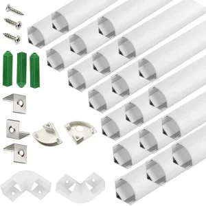 Surface Mounting K42 Linear Lighting Profil Channel Housing Extrusion 45 90 Degree Corner Aluminum Alloy Profile LED Strip Light