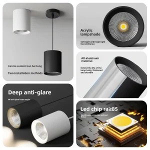 Surface mounted LED Ceiling Spotlight Neutral White Light COB Aluminum 220V 12W 40W No Cutout Required Commercial Shop Hotel CE