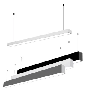 Suspended Office LED Pendant Light Lamp 20W 30W 40W 50W 100W 1200mm 1500mm Hanging Linear LED Pendant Light