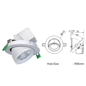 Swingable Eyeball Recessed Ceiling Spotlight Telescopic Downlight for Jewellery Hotel Lobby Living Wall Art Highlight Light
