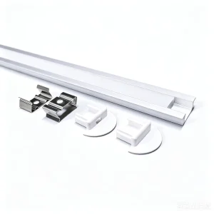 System Recessed Aluminium Holder Extrusion Aluminum Profile Diffuser Mounting Strip Light LED Profile Channel Black