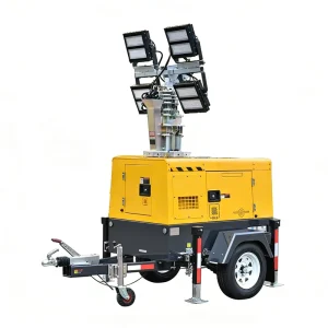 TPE R4K Portable 9 m Outdoor Light Tower Diesil Generator Trailer with Rotatable Mast for Outdoor Use
