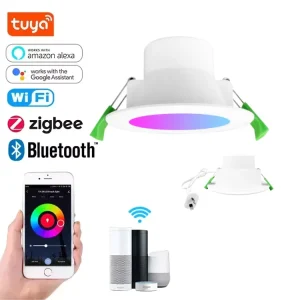 TUYA Smart LED Downlight 10W Dimmable RGBW WiFi ZigBee Control Energy Efficient Lighting for Hotels Restaurants Home Lamp Ce