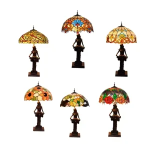 Table Lamps Online Lamps Lampes Glass Table Stained Girl Living Room Decoration Large Lampara