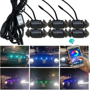 Tank 300 LED Grille Decorative Light Small Yellow Color Changing App Daytime Running LED Flashing Modification H4 12V New Lamp