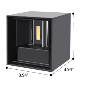 Thick Aluminum Alloy 6W 12W AC100~277V Wall Mounted Cube Design LED Wall Light IP65 Outdoor Wall Lamp