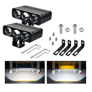 Three Direct LED Work Light Spotlight 6000K 12V 24V High Power Grille Bumper Light for Car Motorcycle OFF Road 4×4 SUV ATV
