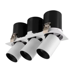 Three Head 25W*3 Hotel Square High Power Ceiling Commercial Down Light Recessed COB LED Spotlight