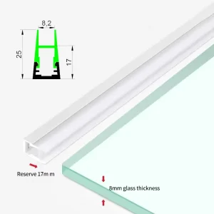Three Sided LED Glass Shelf Lamp 8mm T5 Temper Anodized Surface Welding Free Display Cabinet