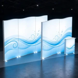 Tool Free Assembly PVC Vertical Freestanding SEG Light Box LED Light Strip Dustproof Weatherproof for Exhibition Hall Retail