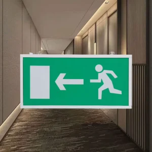 Tool Free Installation Green Glow LED Exit Sign 3H Emergency Battery Backup Wall Mounted Fire Safety Light 25000H Lifespan