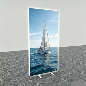 Toolless Knock Down Portable SEG Tension Light Box with Shockproof Corners Easy to Carry for Backdrop Wall and Expo