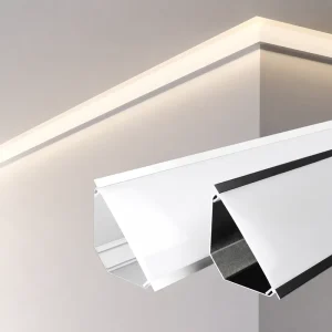Top Corner Ceiling Aluminum LED Channel System White Black Main Illumination Ceiling LED Profile Light
