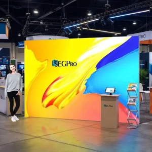 Trade Show Booth Fabric Double sided Light Box Standing Illuminated Advertising Display Stands LED Fabric Print