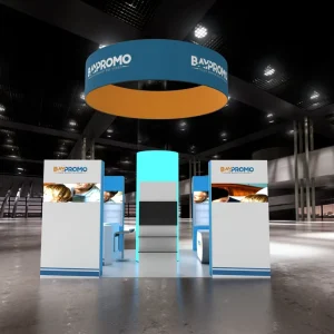 Trade Show Display Aluminum Display Rack Trade Show Tv Display case Light Box Fair Show Island Exhibition Booth with Ceilings