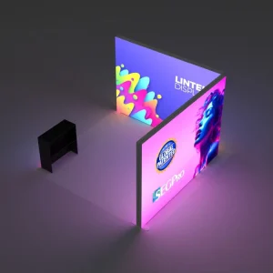 Tradeshow Exhibition Booth Display Tension Fabric Backdrop Rectangular Seg LED Backlit Light Box Trade Show Display Booth