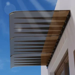 Transparent Door Window Awning Snow Rain Protection Curved Canopy Shelter Polycarbonate Awning