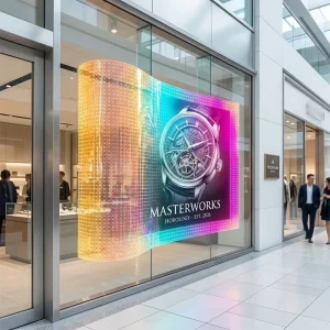 Transparent LED Film P10 Flexible Self Adhesive LED Screen Indoor for Mall Retail Storefront Video Wall Panel