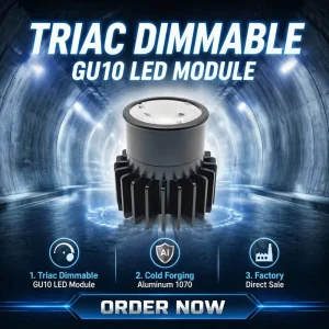 Triac Dimmable GU10 LED Module 10W OEM ODM China Factory Direct Sale Cold Forging Aluminum High Lumen Bridgelux COB CRI