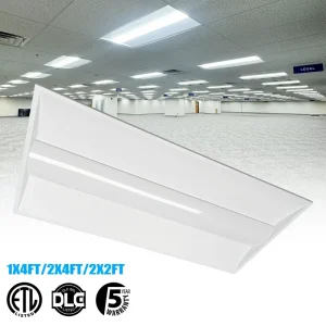 Troffer Lighting 2×4 2×2 Office Workshop LED Panel Recessed Shop Lights with US Warehouse ETL DLC