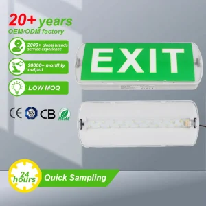 Tuoming Fire Exit Sign 3.2V 1200Mah Lithium Battery 10W Backup Rechargeable Emergency Light