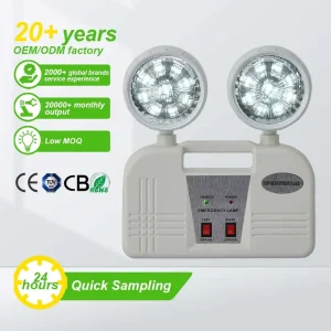 Tuoming Quality Universal Twin Spot Led Rechargeable Emergency Light Fire Emergency Light Egress Lighting Emergency Illumination