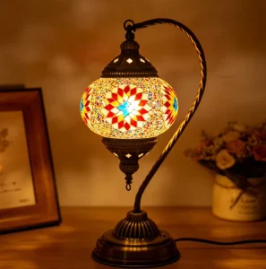 Turkish Mosaic Table Lamp Handmade Stained Glass Bedside Light E12 E14 for Home Hotel Decor