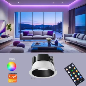 Tuya & Matter Smart Recessed Downlight 12W 20W RGBW DALI Dimmable Modern Ceiling LED Spotlight for Living Room