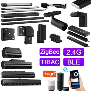 Tuya Zigbee DC48V TRIAC Magnetic Track Light Ultra Thin Surface Lighting for Home and Commercial Use