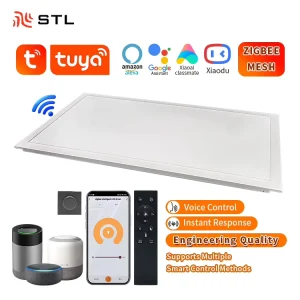 Tuya Zigbee Intelligent Wireless Slim Commercial Waterproof LED Panel Light with Remote Control