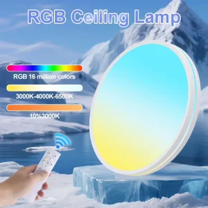 Twilight Glow RGB Ceiling Lamp with Sunset Simulation Dimmable Mood Lighting for Bedroom Warm & Romantic Interior