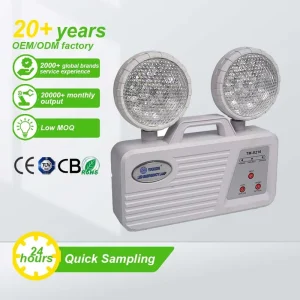 Two Heads Battery Led Emergency Light Rechargeable Emergency Lamp for Hotel
