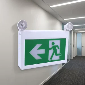 U L AC120V 347V Double Side 3W Rechargeable Fire Led Exit Emergency Light With Sign