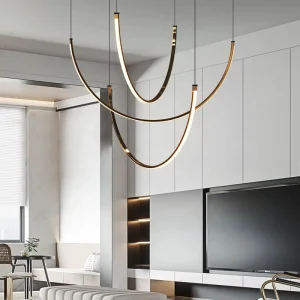 U Shaped LED Pendant Light Creative Metal Ceiling Chandelier