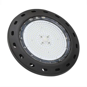 UFO High Bay 200W Chimney Heat Sink 82000hrs Meanwell Driver 1-10V Microwave Sensor IP65 for Warehouse Stadium
