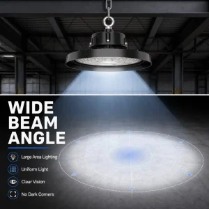 UFO High Bay Lamp Multiple Lens 60° 90° 120° Ring Flat Lens Industrial Workshop Suspended Highbay Light
