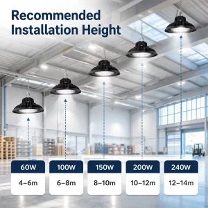 UFO High Bay Light Dimmable IP66 Aluminum Housing Industrial Ceiling Lamp for Warehouse Workshop Garage Lighting