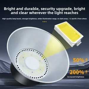 UFO LED High Bay Light 200W 3C Standard AC85-265V IP65 CE ROHS PC 100lm/W 5000K Industrial High Bay Light for Sports Hall
